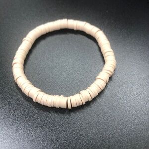 Tan Clay Beaded Stretch Surfer Bracelet